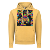 Vintage Mustard pride cupcake seamless pattern Vintage Hoodie - FaDigitalArtStudio