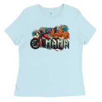 Baby Blue Badass Mama motorcycle Ladies Tee - HowdyJamesFarm