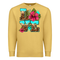 Antique Gold love summer with flowers Premium Sweatshirt - AdoDesignShop