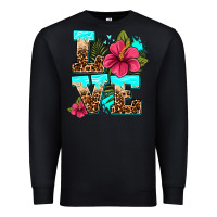 Black love summer with flowers Premium Sweatshirt - AdoDesignShop