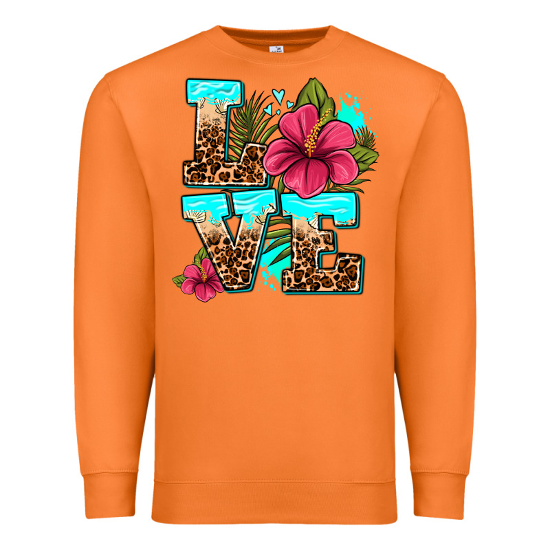 Love Summer With Flowers Premium Sweatshirt by AdoDesignShop | Teevron