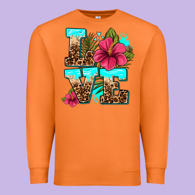 Love Summer With Flowers Premium Sweatshirt Designed By Adodesignshop