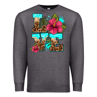 Charcoal Heather love summer with flowers Premium Sweatshirt - AdoDesignShop