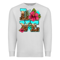 Dove Grey love summer with flowers Premium Sweatshirt - AdoDesignShop