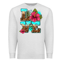 Oatmeal Heather love summer with flowers Premium Sweatshirt - AdoDesignShop