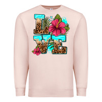 Pale Pink love summer with flowers Premium Sweatshirt - AdoDesignShop