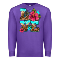 Purple love summer with flowers Premium Sweatshirt - AdoDesignShop
