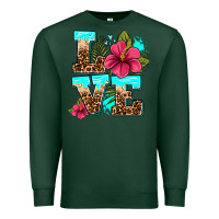 Sports Green love summer with flowers Premium Sweatshirt - AdoDesignShop