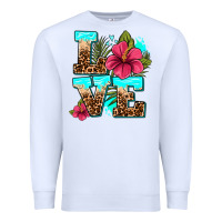 White love summer with flowers Premium Sweatshirt - AdoDesignShop