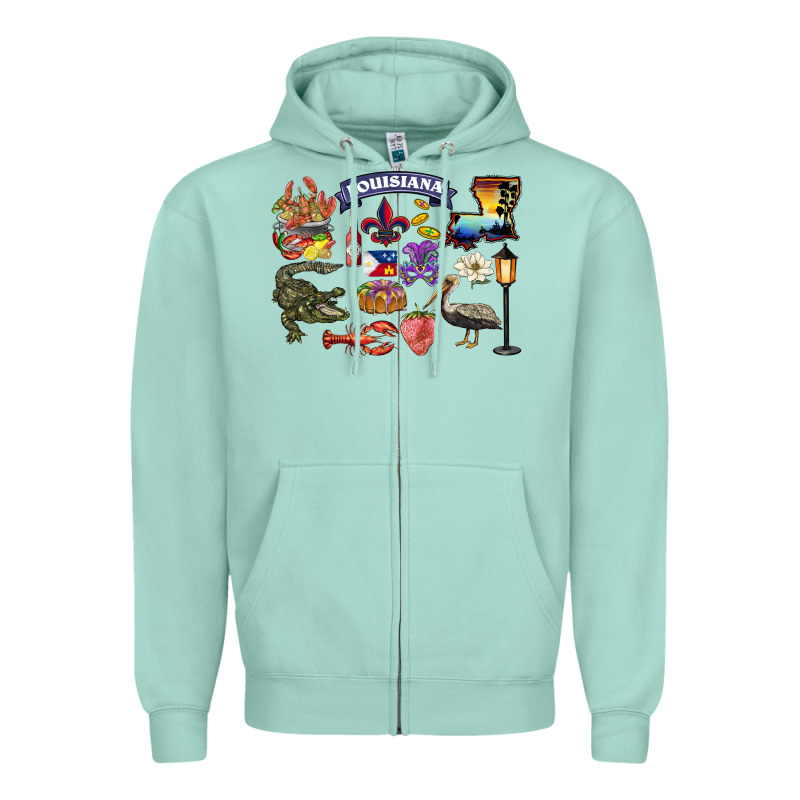 Preview Louisiana State Zipper Hoodie by BarkalooDesign | Teevron