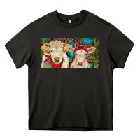 Asphalt Charolais bull and calf Heavy Core Tee - RanaPortraitStore