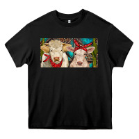 Black Charolais bull and calf Heavy Core Tee - RanaPortraitStore