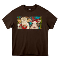 Chocolate Brown Charolais bull and calf Heavy Core Tee - RanaPortraitStore
