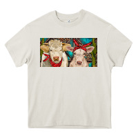 Cream Charolais bull and calf Heavy Core Tee - RanaPortraitStore