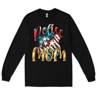 Black Police Mom Long Sleeve Tee - FaDigitalArtStudio