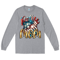 Heather Grey Police Mom Long Sleeve Tee - FaDigitalArtStudio