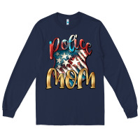 Navy Police Mom Long Sleeve Tee - FaDigitalArtStudio