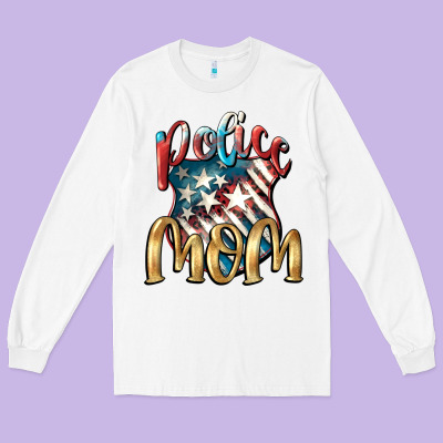 Police Mom Long Sleeve Tee Designed By Fadigitalartstudio