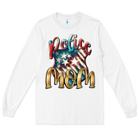White Police Mom Long Sleeve Tee - FaDigitalArtStudio