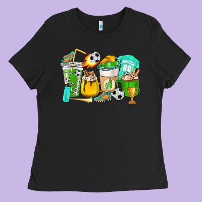 Football Coffee Cups Ladies Tee Designed By Howdyjamesfarm