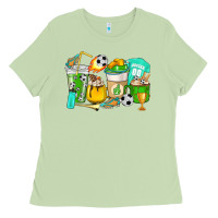Matcha Football coffee cups Ladies Tee - HowdyJamesFarm
