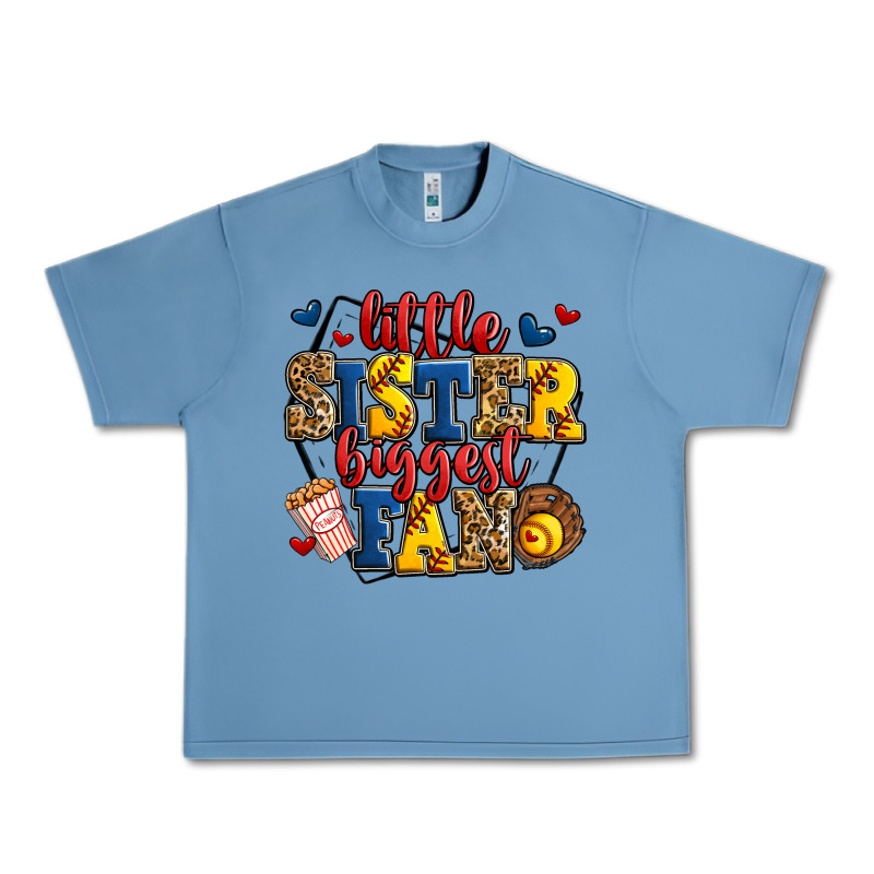 Little Sister Biggest Fan Softball Urban Heavy Tee by Jasminsmagicworld | Teevron