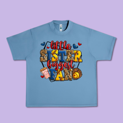 Little Sister Biggest Fan Softball Urban Heavy Tee Designed By Jasminsmagicworld