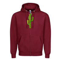 Burgundy cactus Zipper Hoodie - BarkalooDesign