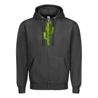 Charcoal Heather cactus Zipper Hoodie - BarkalooDesign