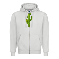 Dove Grey cactus Zipper Hoodie - BarkalooDesign