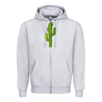 Heather Grey cactus Zipper Hoodie - BarkalooDesign