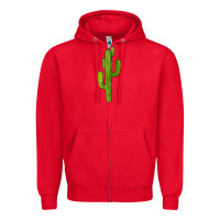 Red cactus Zipper Hoodie - BarkalooDesign