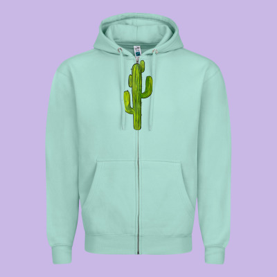 Cactus Zipper Hoodie Designed By Barkaloodesign