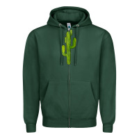 Sports Green cactus Zipper Hoodie - BarkalooDesign