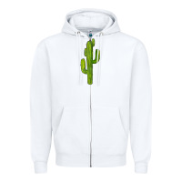 White cactus Zipper Hoodie - BarkalooDesign