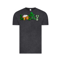 Vintage Black Lucky with beer St. Patricks day Vintage Tee - HowdyJamesFarm