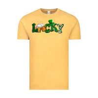 Vintage Mustard Lucky with beer St. Patricks day Vintage Tee - HowdyJamesFarm