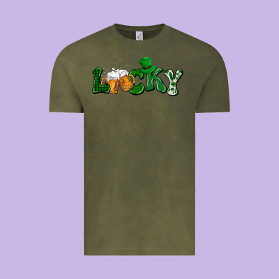 Lucky With Beer St. Patricks Day Vintage Tee Designed By Howdyjamesfarm