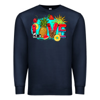 Navy love summer fruit and sun Premium Sweatshirt - AdoDesignShop