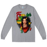 Heather Grey Free-ish since 1865 black woman Long Sleeve Tee - FaDigitalArtStudio