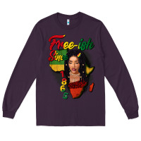 Plum Free-ish since 1865 black woman Long Sleeve Tee - FaDigitalArtStudio