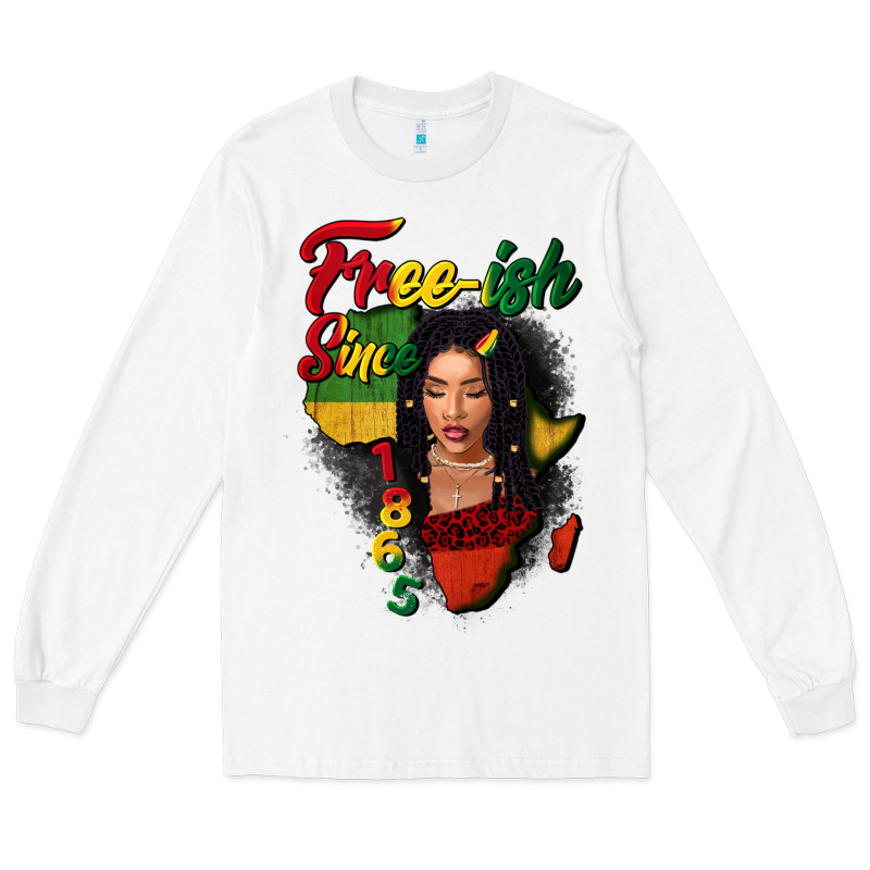 Free-ish Since 1865 Black Woman Long Sleeve Tee by FaDigitalArtStudio | Teevron