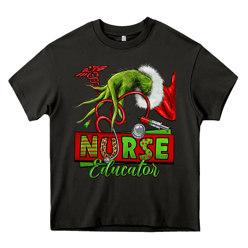 Grinch Hand Nurse Educator Heavy Core Tee by NancyCooperArtShop | Teevron