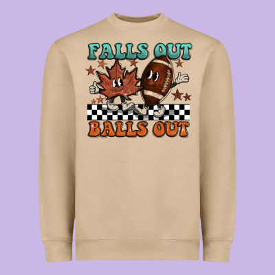 Falls Out Balls Out Heavyweight Sweatshirt Designed By Barkaloodesign