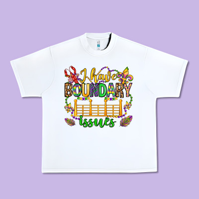ı Have Boundary Issues Mardi Gras Olivia Urban Heavy Tee Designed By Oliviacreatesart