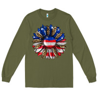 Army Green american flag leopard Long Sleeve Tee - RanaPortraitStore