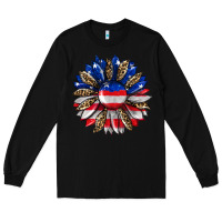 Black american flag leopard Long Sleeve Tee - RanaPortraitStore