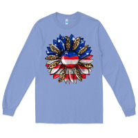 Colony Blue american flag leopard Long Sleeve Tee - RanaPortraitStore