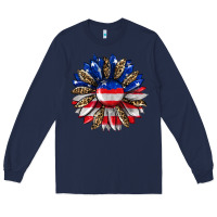 Navy american flag leopard Long Sleeve Tee - RanaPortraitStore