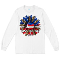 White american flag leopard Long Sleeve Tee - RanaPortraitStore
